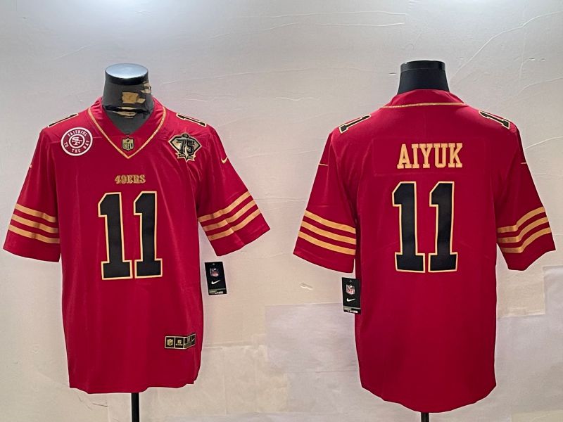 Men San Francisco 49ers #11 Aiyuk Red Gold 2024 Nike Limited NFL Jersey style 12303->san francisco 49ers->NFL Jersey